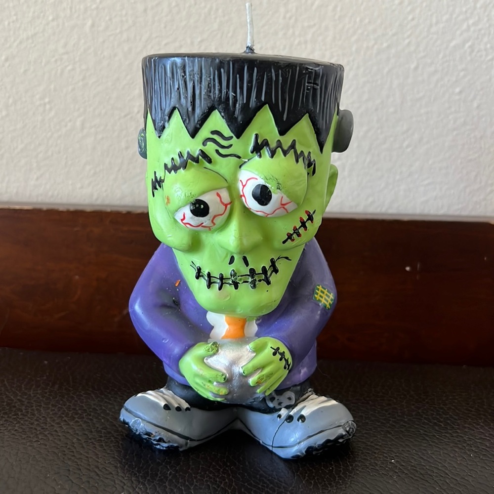 Halloween Frankenstein Wax Candle 5 1/2” Figurine